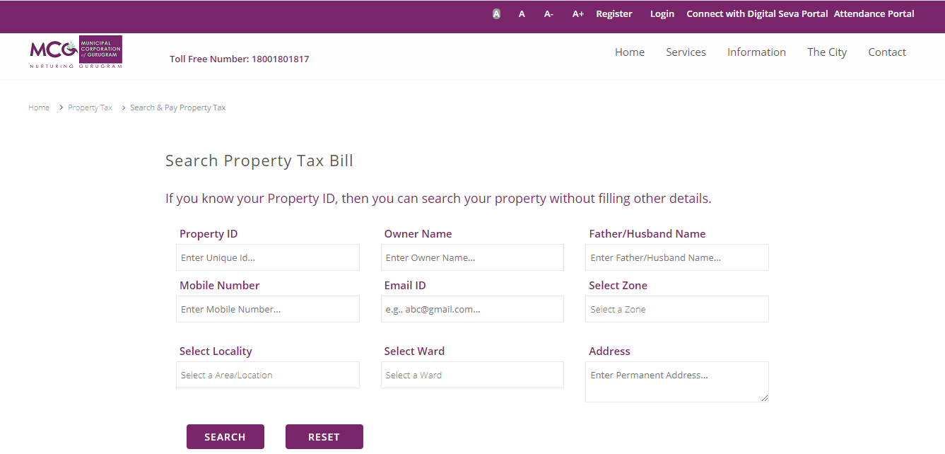 MCG Property Tax 2023 Pay Gurgaon (Gurugram) Property Tax Online mcg